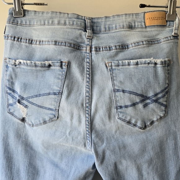 Aeropostle High Waisted Ankle Jeggings Distressed Denim 8 - Picture 4 of 15